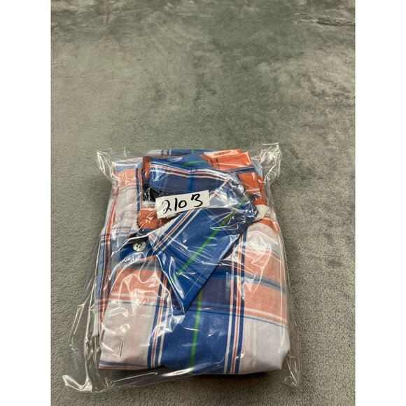 Southpole Signature Series Mens Large Blue & Orange Plaid Long Sleeve Shirt Y2K - Picture 12 of 12